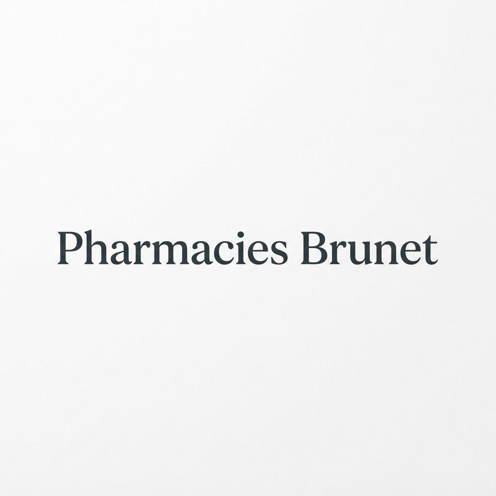Centered dark serif text reading “Pharmacies Brunet” on a plain white background.